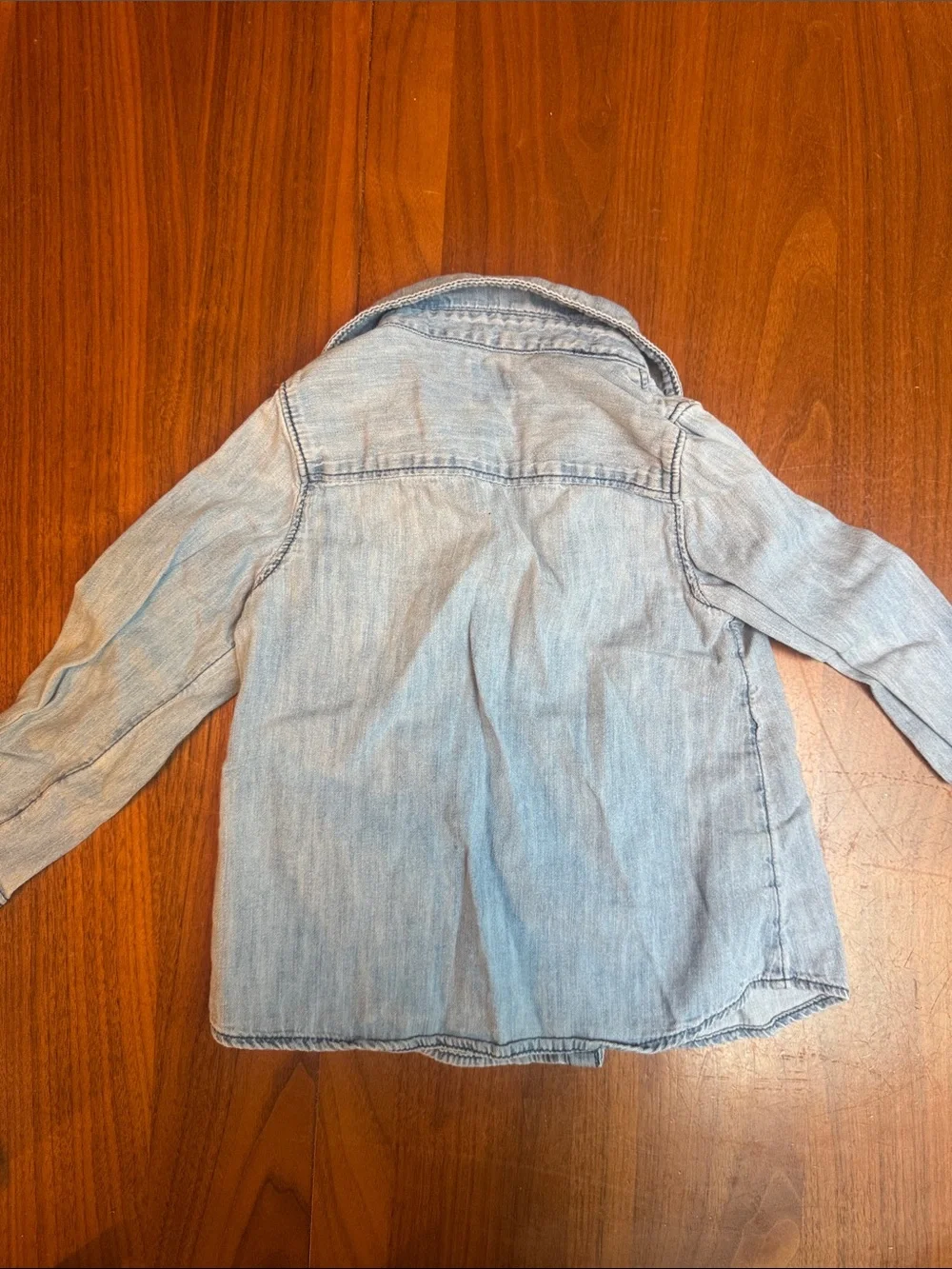GAP Cream Striped Hooded Sweater & Light Blue Denim Shirt